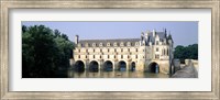 Reflection of a castle in water, Chateau de Chenonceaux, Chenonceaux, Cher River, Loire Valley, France Fine Art Print