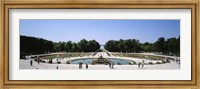 Tourists around a fountain, Versailles, France Fine Art Print