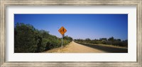 Pedestrian Crossing sign at the roadside, Outback Highway, Australia Fine Art Print