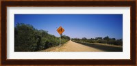 Pedestrian Crossing sign at the roadside, Outback Highway, Australia Fine Art Print