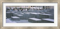 Group of people walking near memorials, Memorial To The Murdered Jews of Europe, Berlin, Germany Fine Art Print