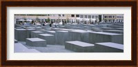 Group of people walking near memorials, Memorial To The Murdered Jews of Europe, Berlin, Germany Fine Art Print