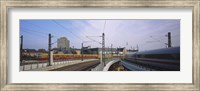 Trains on railroad tracks, Central Station, Berlin, Germany Fine Art Print