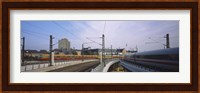 Trains on railroad tracks, Central Station, Berlin, Germany Fine Art Print
