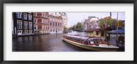 Tourboat in a channel, Amsterdam, Netherlands Fine Art Print