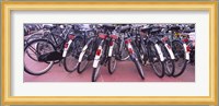 Bicycles parked in a parking lot, Amsterdam, Netherlands Fine Art Print