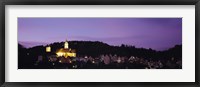 Church lit up at dusk in a town, Horb Am Neckar, Black Forest, Baden-Wurttemberg, Germany Fine Art Print