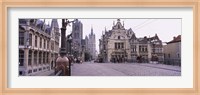 Tourists walking in front of a church, St. Nicolas Church, Ghent, Belgium Fine Art Print