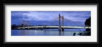 Suspension bridge across a river, Thames River, Albert Bridge, London, England Fine Art Print