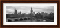 Bridge across a river, Westminster Bridge, Big Ben, Houses of Parliament, City Of Westminster, London, England Fine Art Print