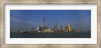 Buildings at the waterfront, Oriental Pearl Tower, Huangpu River, Pudong, Shanghai, China Fine Art Print