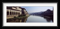 Buildings along a river, Uffizi Museum, Ponte Vecchio, Arno River, Florence, Tuscany, Italy Fine Art Print