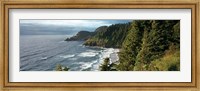 High angle view of a coastline, Heceta Head Lighthouse, Oregon, USA Fine Art Print