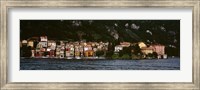 Buildings at the lakeside viewed from a ferry, Varenna, Lake Como, Lecco, Lombardy, Italy Fine Art Print