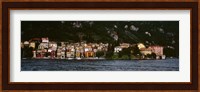 Buildings at the lakeside viewed from a ferry, Varenna, Lake Como, Lecco, Lombardy, Italy Fine Art Print