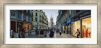 Group of people walking on a street, Larios Street, Malaga, Malaga Province, Andalusia, Spain Fine Art Print