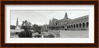 Fountain in front of a building, Plaza De Espana, Seville, Seville Province, Andalusia, Spain Fine Art Print