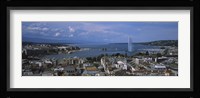 Buildings in a city, Lake Geneva, Lausanne, Switzerland Fine Art Print