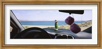 Lake viewed through the windshield of a car, Pyramid Lake, Washoe County, Nevada, USA Fine Art Print