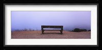 Empty bench in a parking lot, California, USA Fine Art Print