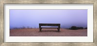 Empty bench in a parking lot, California, USA Fine Art Print
