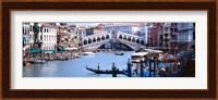 Bridge across a river, Rialto Bridge, Grand Canal, Venice, Italy Fine Art Print