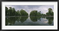 Reflection of trees in a pond, Versailles, Paris, Ile-De-France, France Fine Art Print