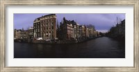 Buildings along a canal, Amsterdam, Netherlands Fine Art Print