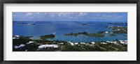 High angle view of buildings at the waterfront, Gibbs Hill Lighthouse, Bermuda Fine Art Print