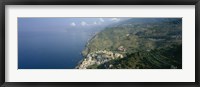 High angle view of a village at the coast, Riomaggiore, La Spezia, Liguria, Italy Fine Art Print