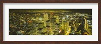 High angle view of a city lit up at night, View from CN Tower, Toronto, Ontario, Canada Fine Art Print