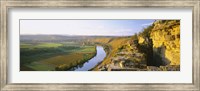 High angle view of vineyards along a river, Einzellage, Hessigheimer Felsengarten, Hessigheim, Baden-Wurttemberg, Germany Fine Art Print
