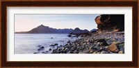 Rocks on the beach, Elgol Beach, Elgol, view of Cuillins Hills, Isle Of Skye, Scotland Fine Art Print