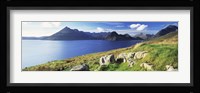 Rocks on the hillside, Elgol, Loch Scavaig, view of Cuillins Hills, Isle Of Skye, Scotland Fine Art Print