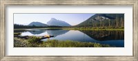 Reflection of mountains in water, Vermillion Lakes, Banff National Park, Alberta, Canada Fine Art Print