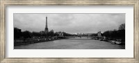 River with a tower in the background, Seine River, Eiffel Tower, Paris, Ile-De-France, France Fine Art Print