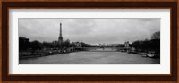 River with a tower in the background, Seine River, Eiffel Tower, Paris, Ile-De-France, France Fine Art Print