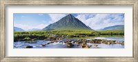 River with a mountain in the background, Buachaille Etive Mor, Loch Etive, Rannoch Moor, Highlands Region, Scotland Fine Art Print