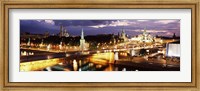 City lit up at night, Red Square, Kremlin, Moscow, Russia Fine Art Print