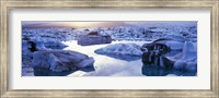Icebergs on Jokulsarlon lagoon, Vatnajokull Glacier, Iceland. Fine Art Print