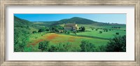 High angle view of a church on a field, Abbazia Di Sant'antimo, Montalcino, Tuscany, Italy Fine Art Print