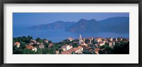 High angle view of a town at the coast, Piana, Corsica, France Fine Art Print