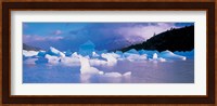 Icebergs floating on water, Lago Grey, Patagonia, Chile Fine Art Print