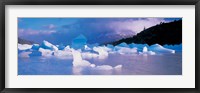 Icebergs floating on water, Lago Grey, Patagonia, Chile Fine Art Print