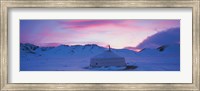 Yurt the traditional Mongolian yurt on a frozen lake, Independent Mongolia Fine Art Print