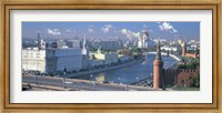 Buildings at the waterfront, Moskva River, Moscow, Russia Fine Art Print