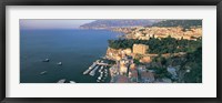 High angle view of a town at the coast, Sorrento, Naples, Campania, Italy Fine Art Print