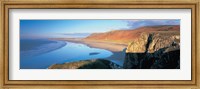 Cliffs on the beach, Worms Head, Rhossili, Wales Fine Art Print