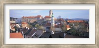 High angle view of a town, Cesky Krumlov, South Bohemian Region, Czech Republic Fine Art Print