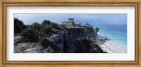 Castle on a cliff, El Castillo, Tulum, Yucatan, Mexico Fine Art Print